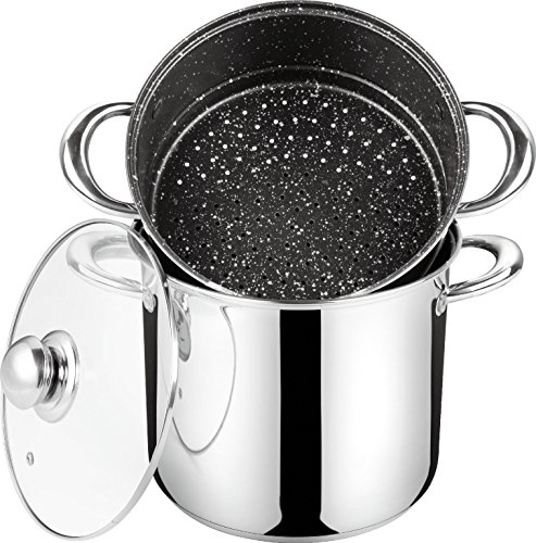 Haussmann Héritage® 3 piéces couscoussiers Inox revétement facon pierre－Tous feux dont induction－ HM-0840 (6L/20cm)