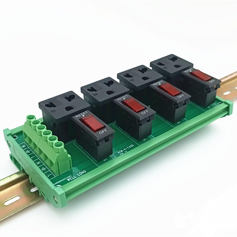 DIN Rail Mount AC 120V 4 Receptacle Outlet Power Module