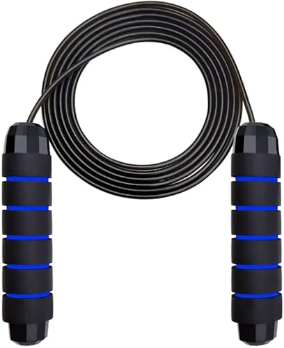 Paquete de 2 cuerdas de saltar, cable de cuerda para saltarcuerda con rodamientos de bolas para mujeres, hombres y niños, cuerda de saltar de acero