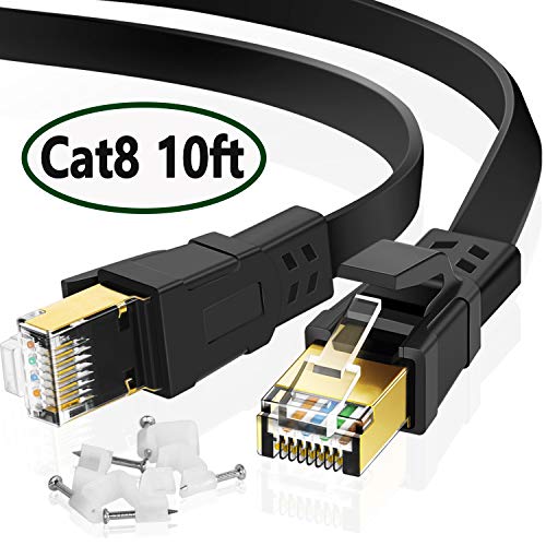 Cat 8 Ethernet Cable 10 ft, High Speed Internet Cable for Xbox PS4