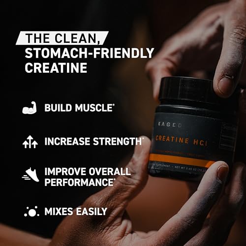 Image of Kaged Creatine HCl Powder, Unflavored, Muscle Building and Recovery Supplement, Patented Formula, Highly Soluble Powder, 75 Servings