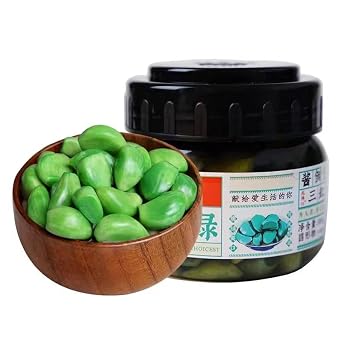 Laba Garlic, Shandong Specialty Pickled Pickles, Fresh Emerald Green Garlic, Sweet and Sour Garlic, garlic pickle, Pickled Vegetable, Pickled garlic,Garlic gift condiments Side dish 300g/Can,1pcs