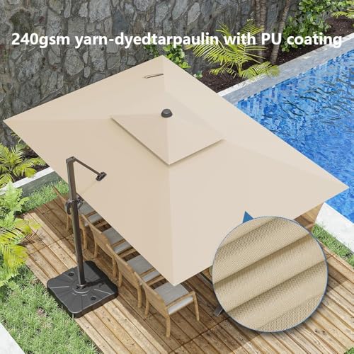 Lona de recambio para sombrilla jardin exterior de 300x300cm ideal para terrazas y patios 5