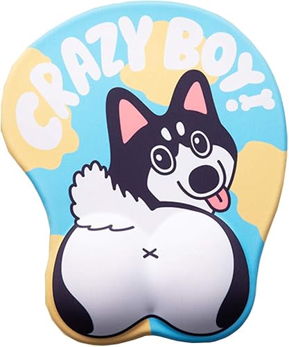 Miniatura 7 de Alfombrilla de ratón 3D para cachorros y perros, alfombrilla de ratón para mascotas con reposamuñecas, bulldog francés