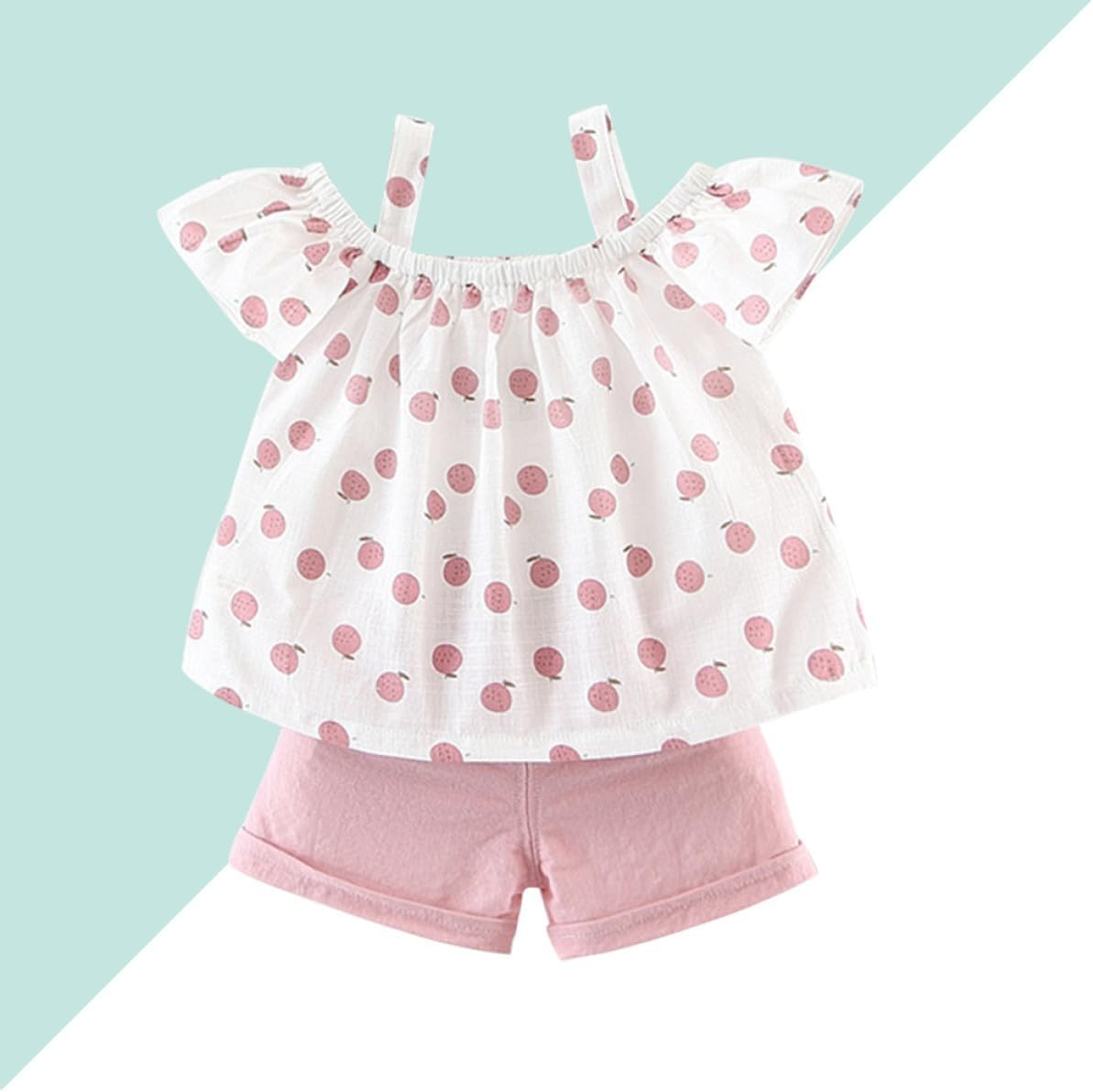 Sleeveless Flounce Vest and Shorts Outfit for Baby Girls