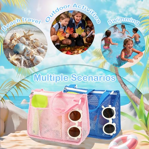 Image of Fammart Mesh Beach Bag for Women, Large Beach Toy Pool Bag with Zipper Pocket, SandProof Cruise Essentials 2026 Family Travel