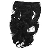 World Pride Gorgeous Long Curly Clip-on Hair Extension Wigs - Black