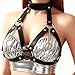 Leather Bra CageStyle Shoulder Strap,Chest Harness for Women Fashion Goth,Punk Black Leather Chest Harness Body Waist Chain Belt Rave Nightclub Belly Bra Jewelry Accessor for Halloween Carnival