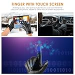 Genuine Sheepskin Leather Gloves for Men, Soft Cashmere Winter Warm Touch Screen Gloves Motorcycle Driving Gloves - Image 2