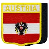 EmbTao Austria tarcza flaga naszywka haftowana odznaka zapięcie haczyk i pętelka emblemat