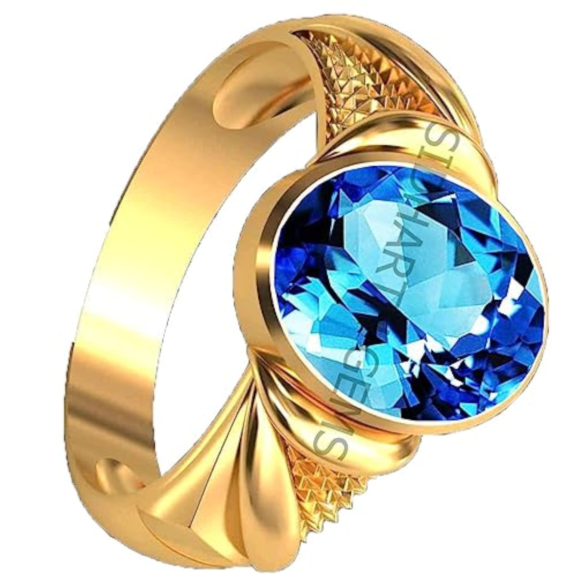 15.25 Ratti Blue Topaz Adjustable Ring, Lab Certified