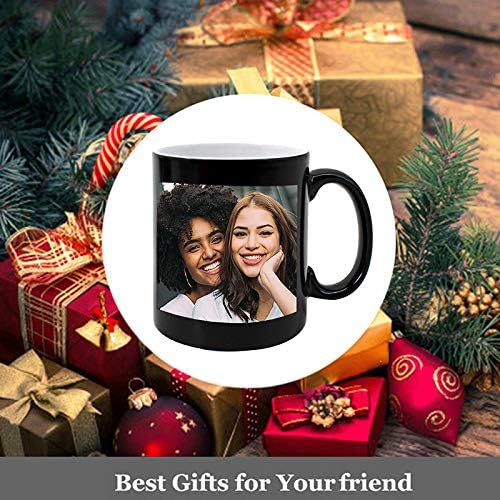 Miniatura 7 de Queena Taza personalizada con foto sensible al calor, taza de café personalizada mágica que cambia de color para añadir foto con logo en tazas de