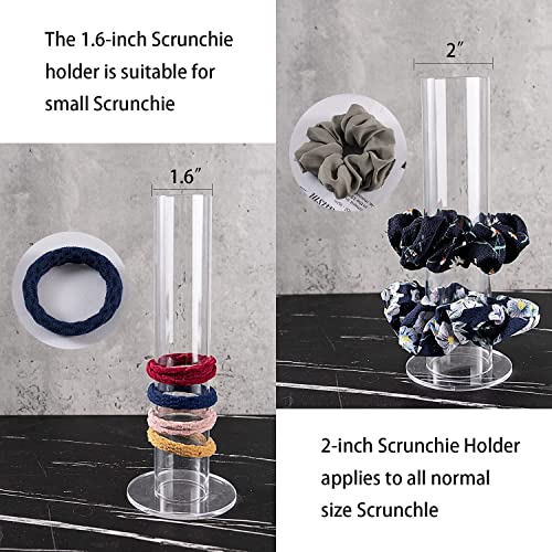 Coward 2 Pcs/Set Clear Acrylic Scrunchie Holder Hair Ties Accessories Organizer Jewelry Bracelet Display Stand For Girls (Acrylic 10.6Inch) #TOP1