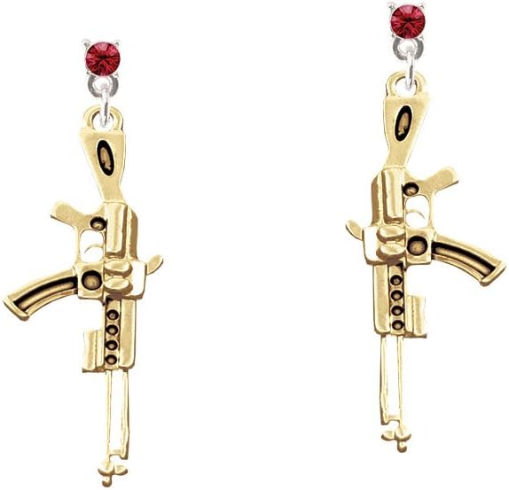 Goldtone Rifle Crystal Post Earrings