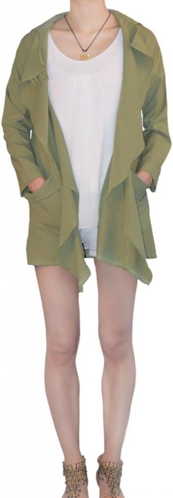 GreatEnvy Women's 3/4 Sleeve Front Opening Asym Blazer Suit Jacket Plus Size