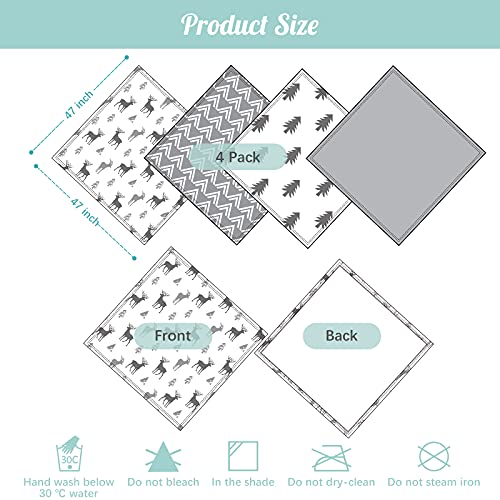 Baby Swaddle Blankets Newborn Soft Bamboo Muslin Swaddle Blankets For Boys And Girls,Unisex Swaddle Receiving Blanket,47 X 47 Inches, Large Muslin Blanket, 4 Pack #TOP6