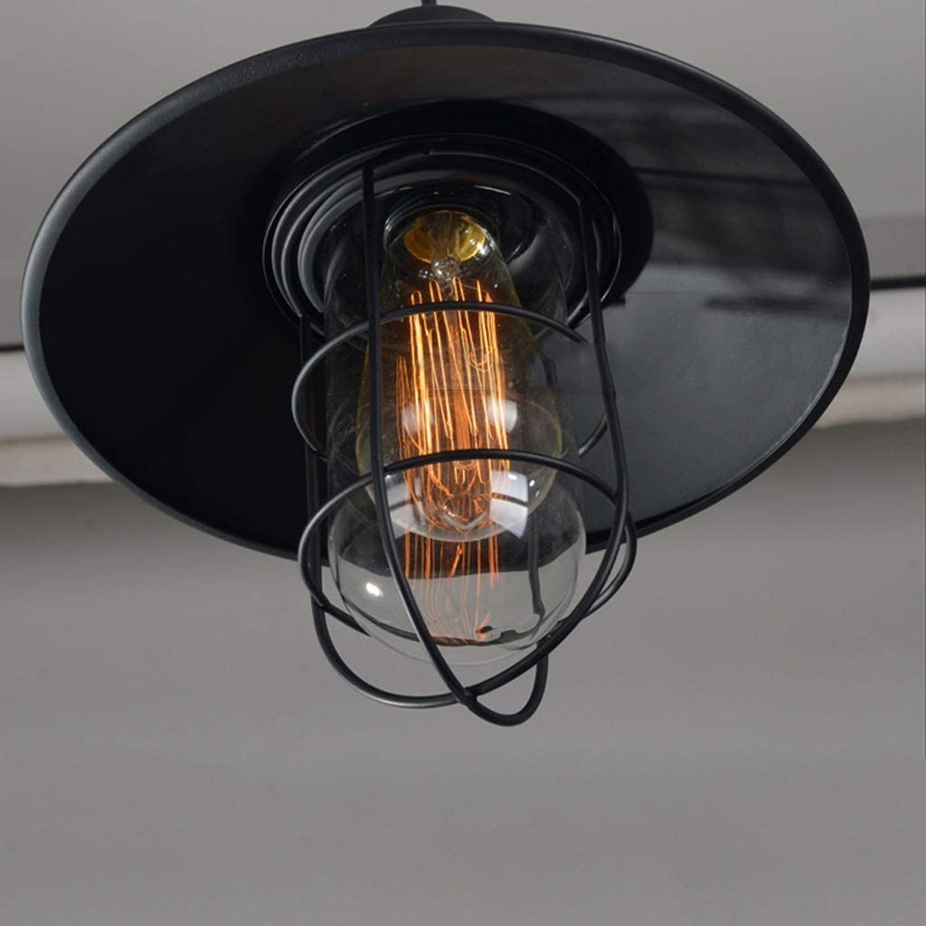 Lampa wisząca Industriële vintage kroonluchters, vogelkooi hanger verlichtingsarmatuur voor pooltafel keukenbar, creatieve retro hangende E27 lamp, zwart Jasny
