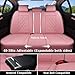 Coverado Car Seat Covers Full Set, Pink Leather Seat Covers for Cars, Universal Waterproof Car Seat Cover, Luxury Front and Back Car Seat Protector, Automotive Seat Covers Fit for Most Cars, Pink