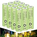 Soluminate Solar Light Batteries AA (300mAh) 1.2V Rechargeable NiMH for outdoor garden solar lights (12-Pack)