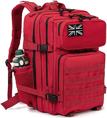 QT&QY Military Tactical Backpacks For Men Army Molle Daypack 45L Lage 3 Day Bug Out Bag Camping Hiking Rucksack With Bottle Holder