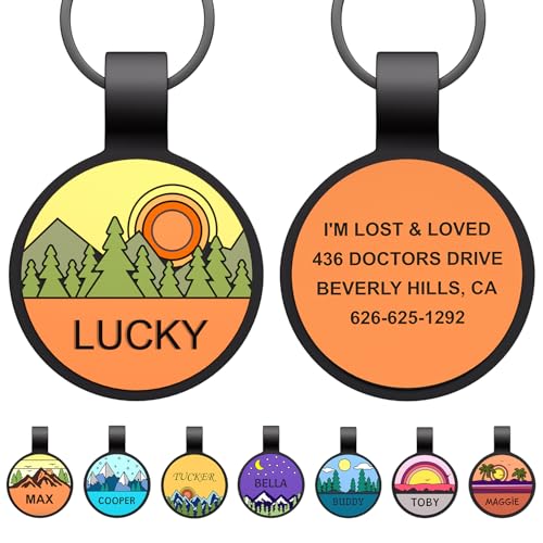 HQYDDMI Silent Silicone Dog Tag, Personalized Engraved Silicone Dog and Cat Name Pet ID Tags, Soundless No More Jingling Dog Tags (1 PCS,Round)