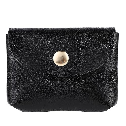 TIESOME Pochette en Cuir pour Monnaie Noir