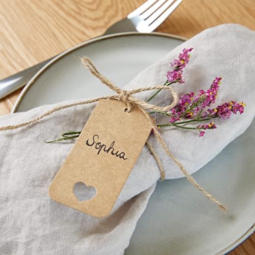 Zawieszka na prezent papier typu kraft do opisania: 140 prezentów zawieszka i sznurek jutowy  papier zawieszka na prezent serce  papier typu kraft zestaw zawieszek LIVAIA