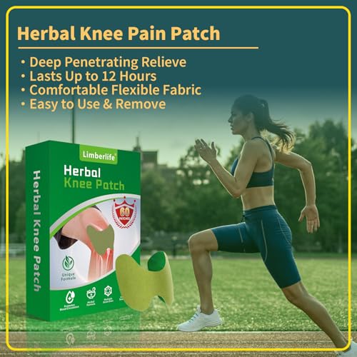 Limberlife Wärmepflaster Knie, 60 Stück Schmerzpflaster Patch, Natural Herbal Knee Patch Selbstklebende Pain Relief Patch Schmerzlinderungspflaster für Knie, Rücken, Nacken