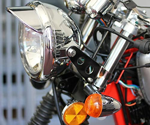 Motorcycle 6.5" Headlight Classic Chrome With Peak Visor For Custom Cruiser Chop #TOP7