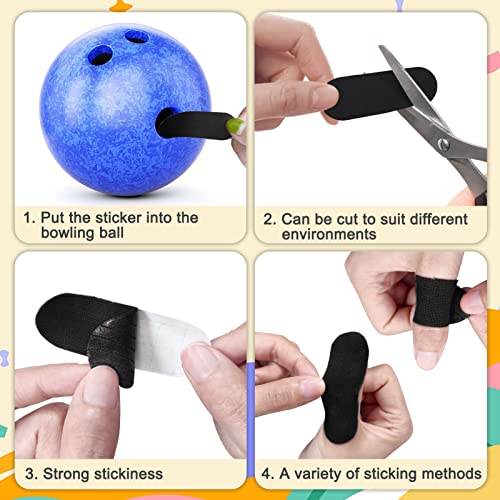 Fanwooowcy Bowling Tape - 60 Pieces Protective Thumb Grip For Better Performance, Pre Cut Flexible Bowlers Ball Finger Tape, Exercise Accessories Men Women Kids (Black) 2.76 X 1 Inch #TOP5