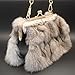 Luxurious Fashion Natural Fox Fur with Hair Handbag for Women and Ladies (White, Small) (White)