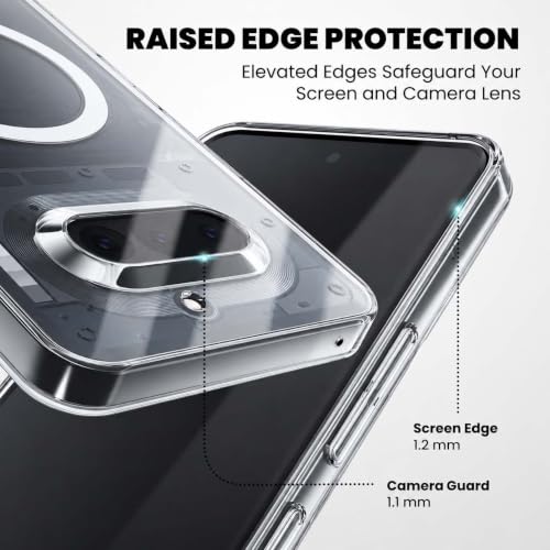 Image of DIZORO Crystal Clear Magnetic Compatible with Nothing 4a Back Cover case with Anti-Yellow (Compatible with Magsafe) Anti-Scratch | Shockproof Transparent Cover
