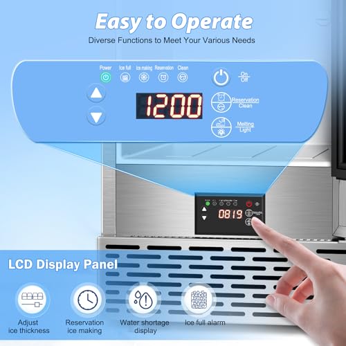 Image of Under Counter Ice Maker, Ice Maker Machine Commercial, 120Lbs /24H with 35lbs Storage Bin, 40Pcs Cubes in 10Mins, Built in Ice Machine for Home Office Commercial