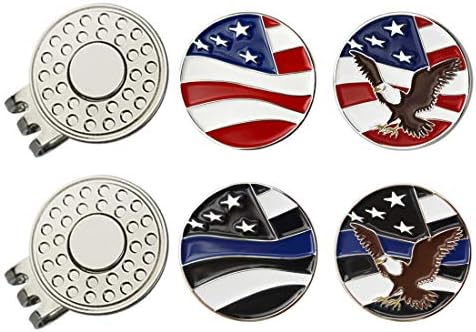 GOLTERS Golf Ball Markers with Hat Clips Value Sets for Men Women Golfer,Removable Attaches Easily to Golf Cap Premium Gifts (Fly Flag)