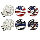 GOLTERS Golf Ball Markers with Hat Clips Value Sets for Men Women Golfer,Removable Attaches Easily to Golf Cap Premium Gifts (Fly Flag)