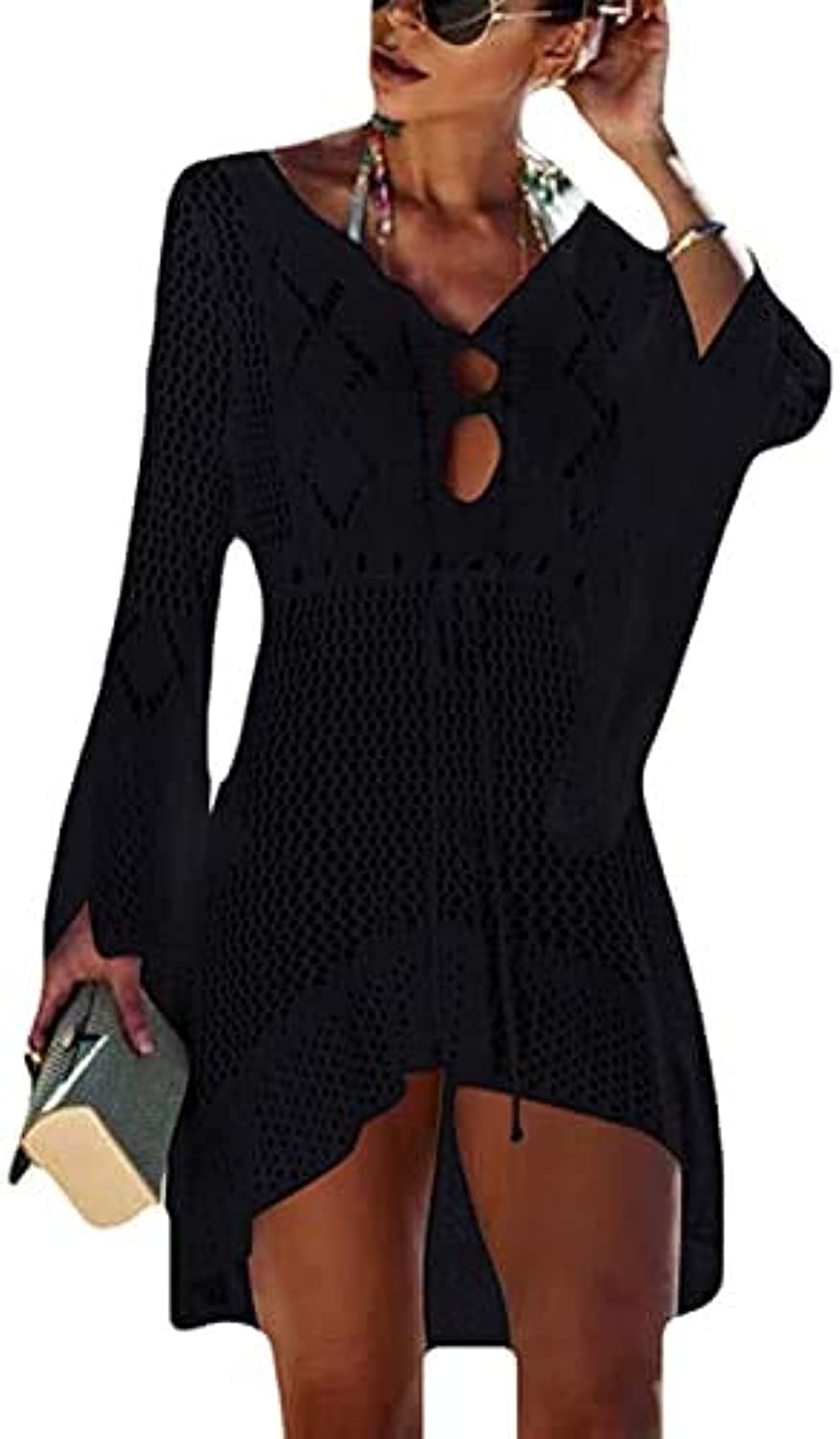 NCWomen’s Bathing Suit Cover Up Crochet Lace Bikini Swimsuit Dress.