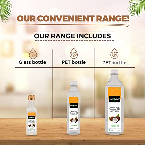 Image of Nutndiet Extra Virgin Coconut Oil | Cold Pressed, Pure & Organic Coconut Oil | Ideal for Baby Massage, Hair Care, Skin Care, Healthy Cooking, Baking, and Oil Pulling | Chemical Free and Multipurpose | 5 Litre Can