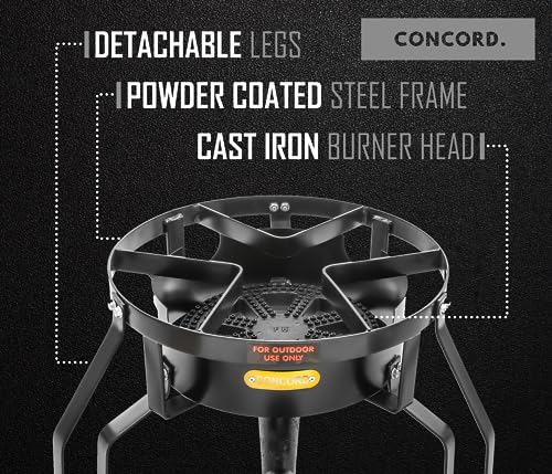 Concord Banjo 16” Single Propane Burner; 200,000BTU 1 Burner Portable Gas Stove - Thumbnail 4