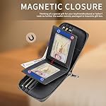 Men’s RFID Blocking Zipper Large Dimensions Wallet with 2 ID Windows - Large Capacity Design, 13 Credit Card Slots - Image 5