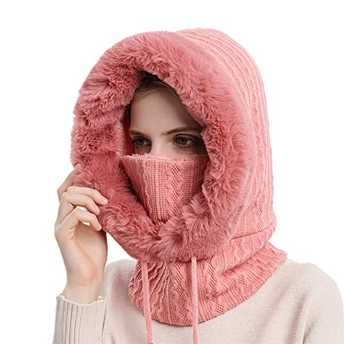 Châle d'hiver à capuche doux avec protection cou intégrale type ski