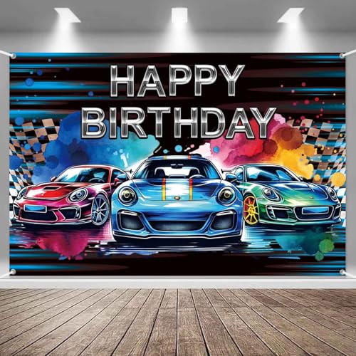 Fondo para fiesta de cumpleaños con diseño de autos 5x3ft miniatura 4