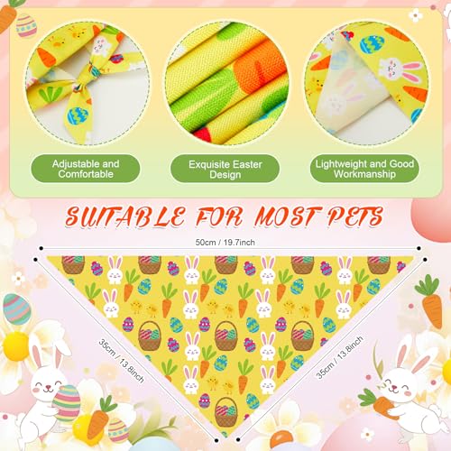 Image of Abbylike 50 Pcs Spring Dog Bandanas Bulk Bunny Egg Carrot Bandanas for Dogs Triangle Kerchief Bibs Scarf Set for Pet Easter Costume Photo Props Accessories Pet Shops, 25 Styles (19.7 x 13.8 x 13.8)