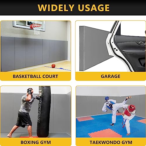 Gym Wall Padding, Basketball Court Wall Protector, Removable 2" Thick High-Density Protective Pad for Wall- Mounted Basketball Hoop, Garage, Basement, High Elasticity & Tear-Resistant - Thumbnail 7