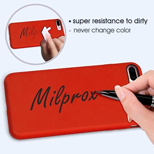 MILPROX Silicone Case, Pretty Series Liquid Silicone Gel Rubber, Shockproof Case with Microfiber Cloth Lining Cushion Compatible with iPhone 7 Plus/8 Plus - Red