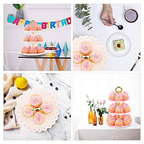 NWK Large 3-Tier Cupcake Stand 10.9Inch Plastic Serving Tray for Wedding Birthday Baby Shower Summer Autumn Halloween Party (Gold) by NWK - Image 7