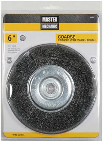 DISSTON COMPANY 307025 6 Coarse Crimped Wire Wheel, 1/2 To 3/8 Arbor Hole, Heat Treated Wire, 012 Gauge Wire, Maximum RPM 3,750