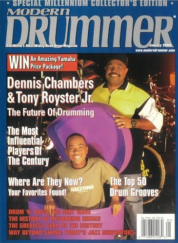 MODERN DRUMMER "Cover: Dennis Chambers & Tony Royster Jr. (Tony Royster Jr.) Magazine, January 2000 Issue image 3