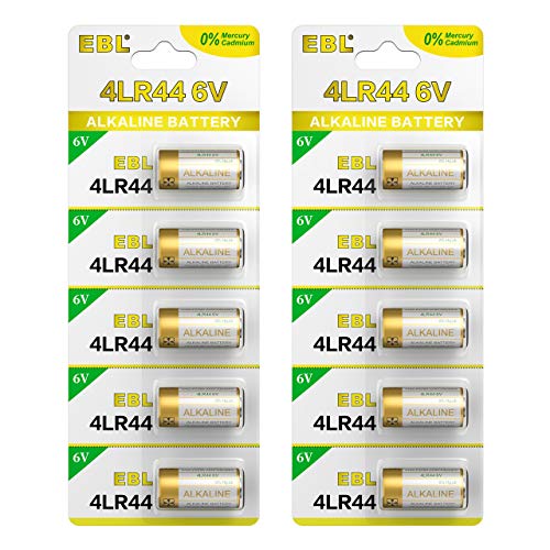 EBL 10-Pack Bark Collar Batteries 6V Alkaline Battery for Dog Collars 4LR44, PX28A, A544, K28A, V34PX