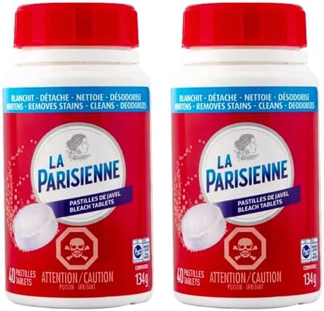 La Parisienne Laundry Bleach Tablets, 134g, 40-pk Tabs (Bundle of 2)