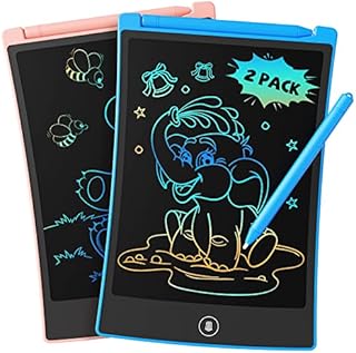 TEKFUN Toys for 3 4 5 6 7 Year Old Girls Boys, 2 Pack LCD Writing Tablet Kids 8.5inch Erasable Drawing Tablet Drawing Pad with 4 Stylus, Birthday for Girls Boys (Pink+Blue)